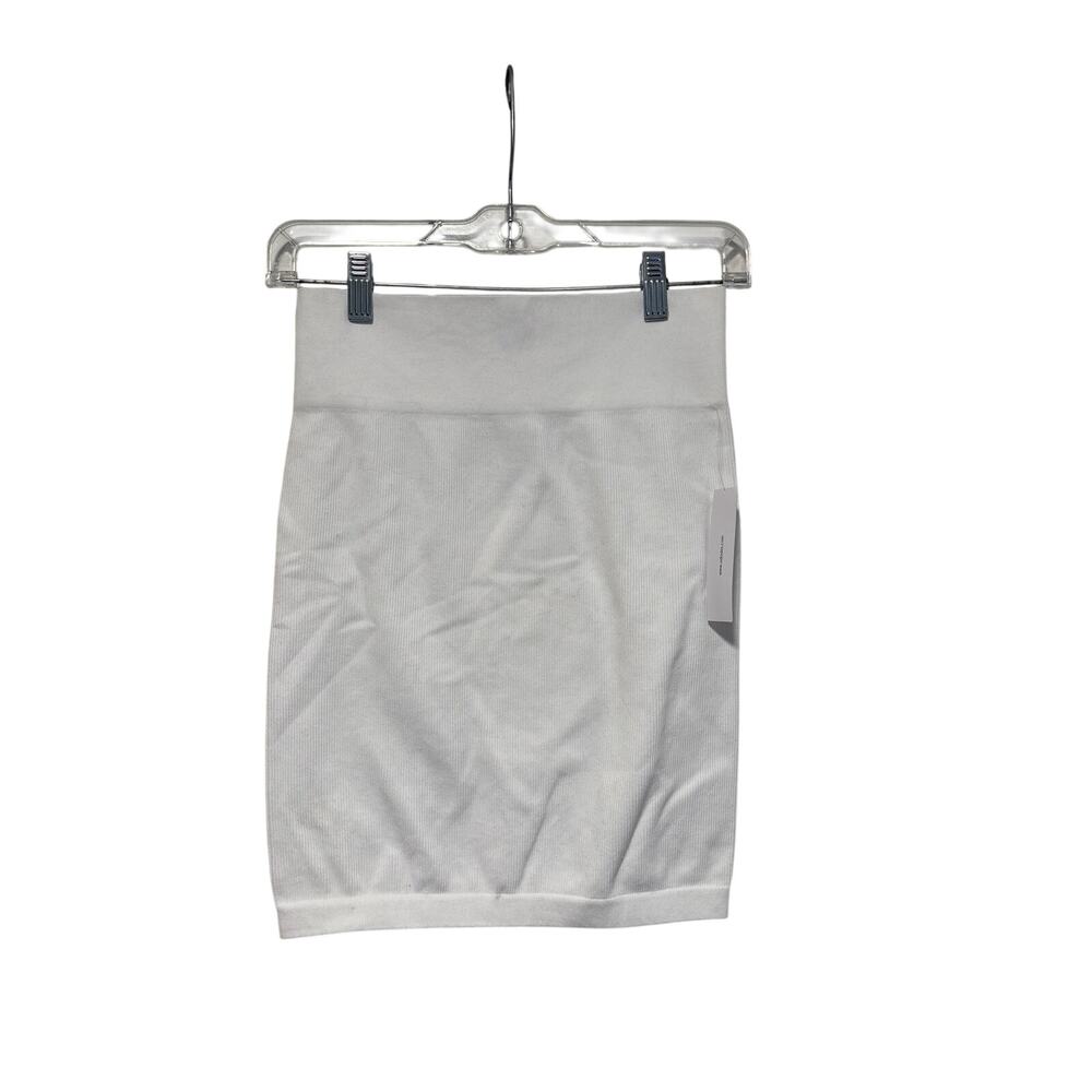 Ododos White Ribbed Mini Skirt M/L - Picture 2 of 7
